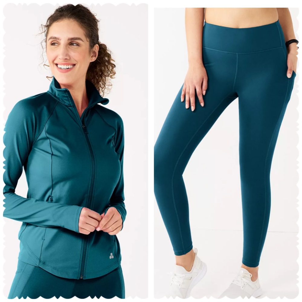 TEK GEAR Teal Blue Matching Workout Set
